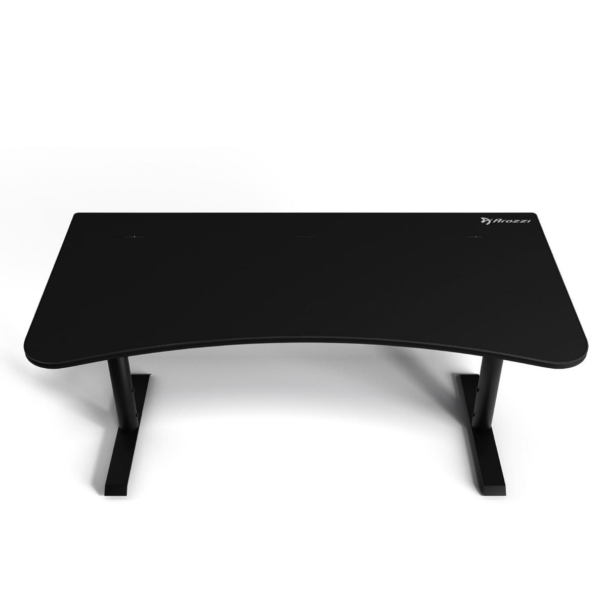 GAMINGTISCH Arena 160/82/71-81 cm Reines Schwarz - Schwarz, Metall (82/160/71cm) - Arozzi