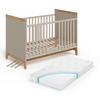 BABYBETT Malia Cashmere/Artisan 70x140 cm mit Matratze - Kaschmir/Hellgrau, Holzwerkstoff - VitaliSpa