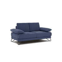 SOFA LORI 2-Sitzer, blau - Blau/Schwarz, Holzwerkstoff/Textil (185/87/96cm) - Courtois Laville