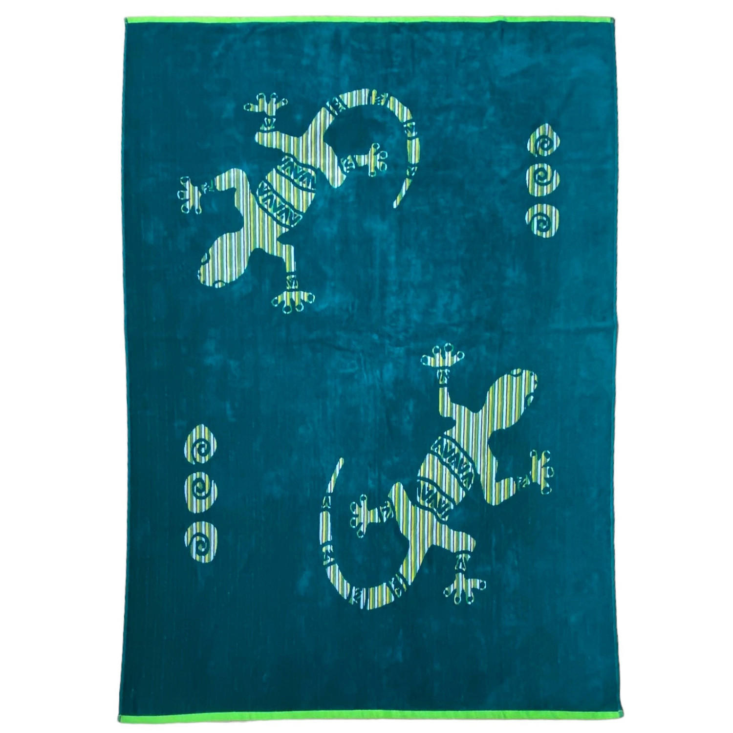 STRANDTUCH Frottee Velours Jacquard Tusculum 140x180 400g/m² - Grün, Textil (140/180cm) - LE COMPTOIR DE LA PLAGE