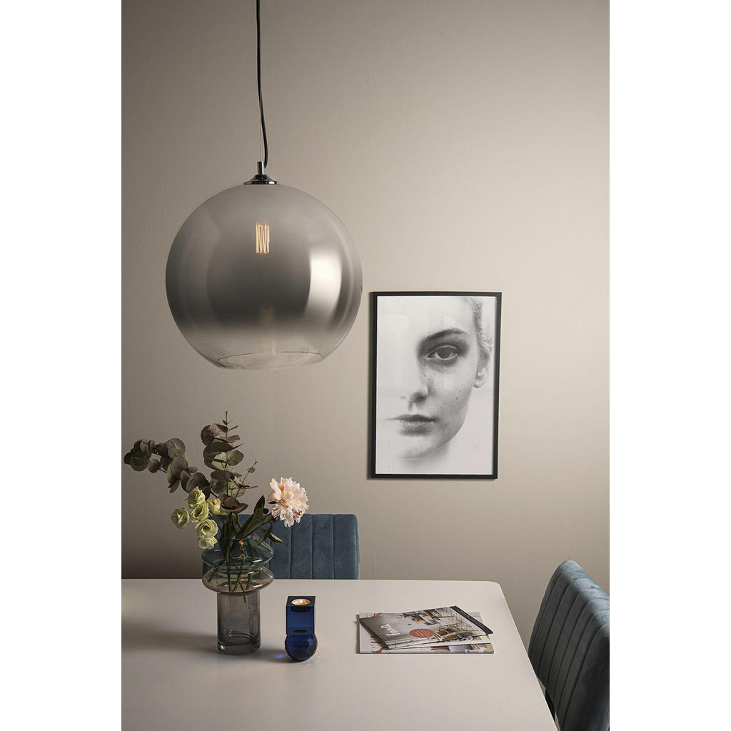 Thumbnail - Leitmotiv Lampe, Silber, Glas, Rund, 40x36.5x40 cm, CE, Lampen & Leuchten, Innenbeleuchtung, Hängelampen, Pendelleuchten