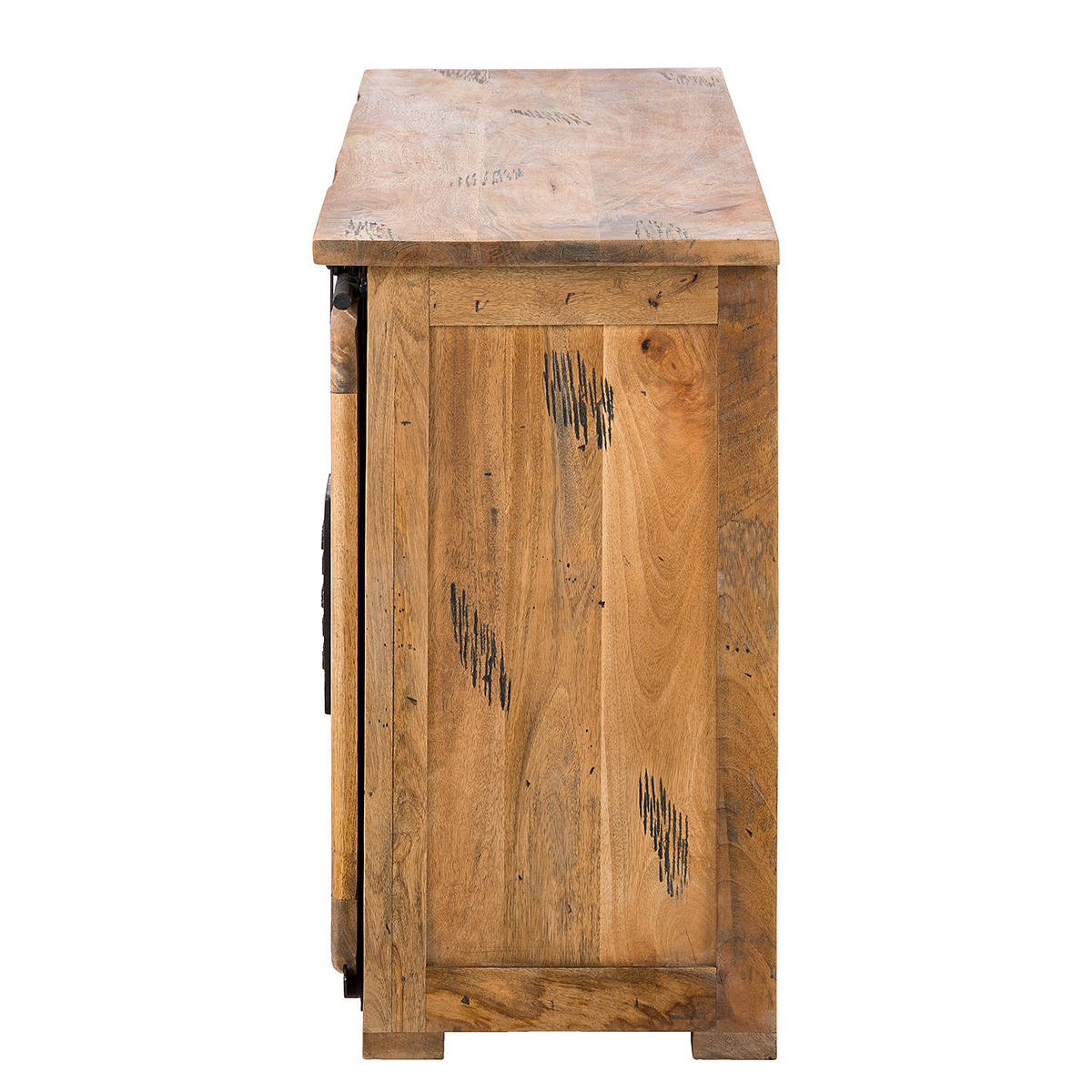 SIDEBOARD - Mango massiv / Eisen - Mango / Schwarz - Braun, Holz/Metall (150/80/45cm) - home24