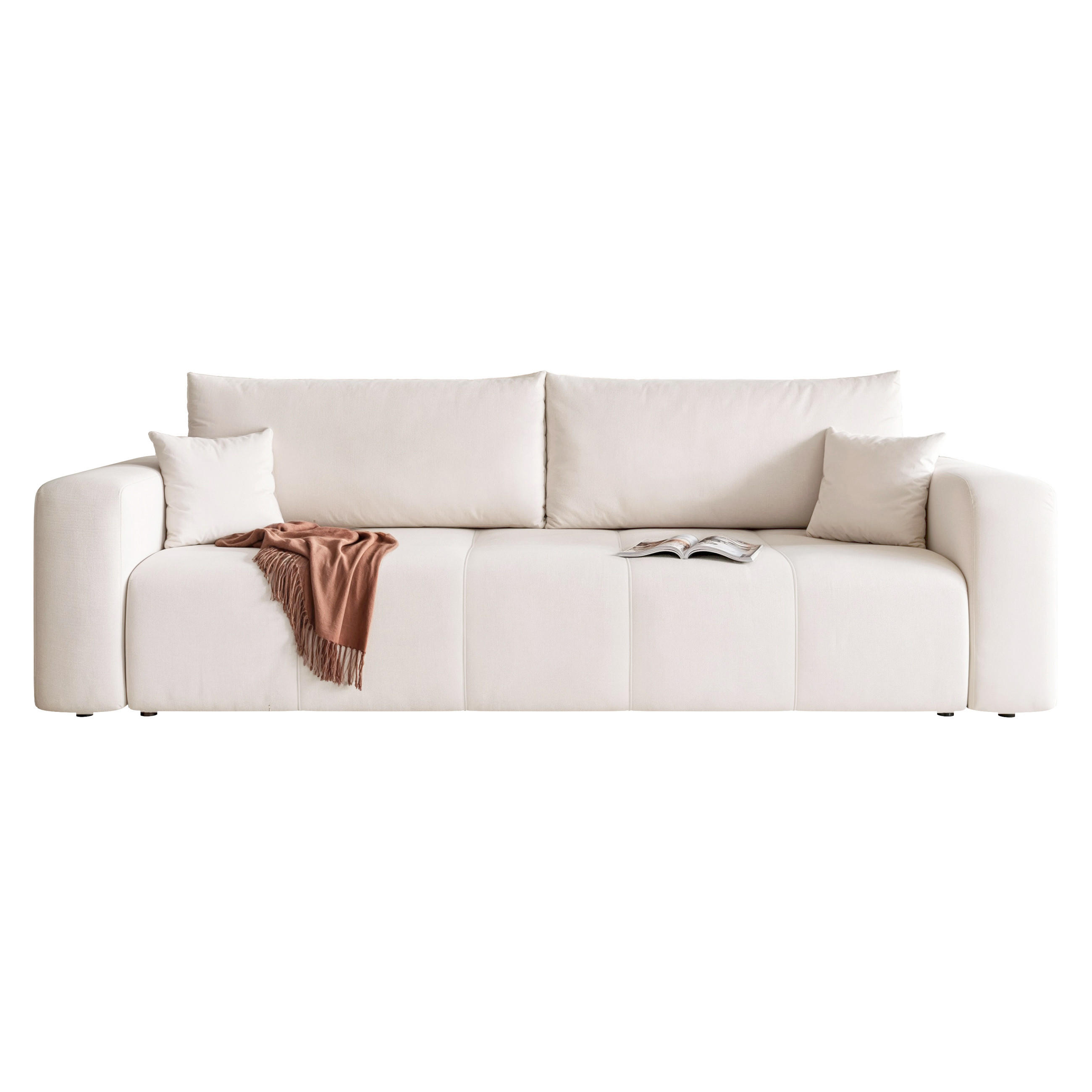 SCHLAFSOFA PEDRO mit Bettkasten Creme - Creme, Holzwerkstoff/Kunststoff (244/79/93cm) - Idohome