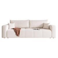 SCHLAFSOFA PEDRO mit Bettkasten Creme - Creme, Holzwerkstoff/Kunststoff (244/79/93cm) - Idohome