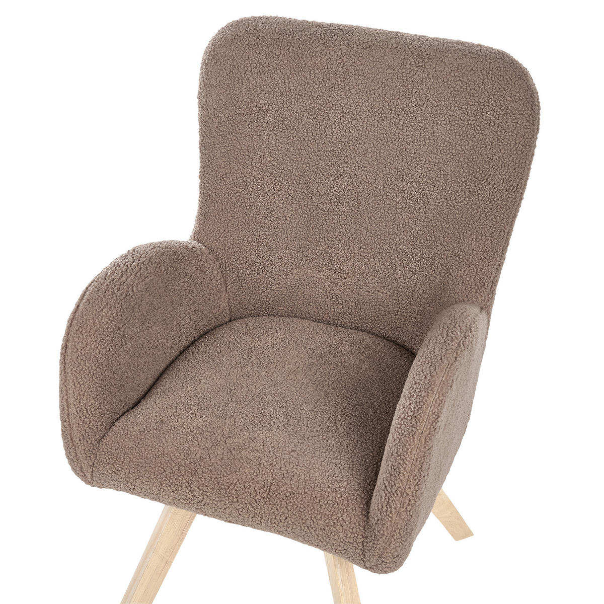 SESSEL Bouclé Braun Bjarn - Braun, Textil (60/90/55cm) - Beliani