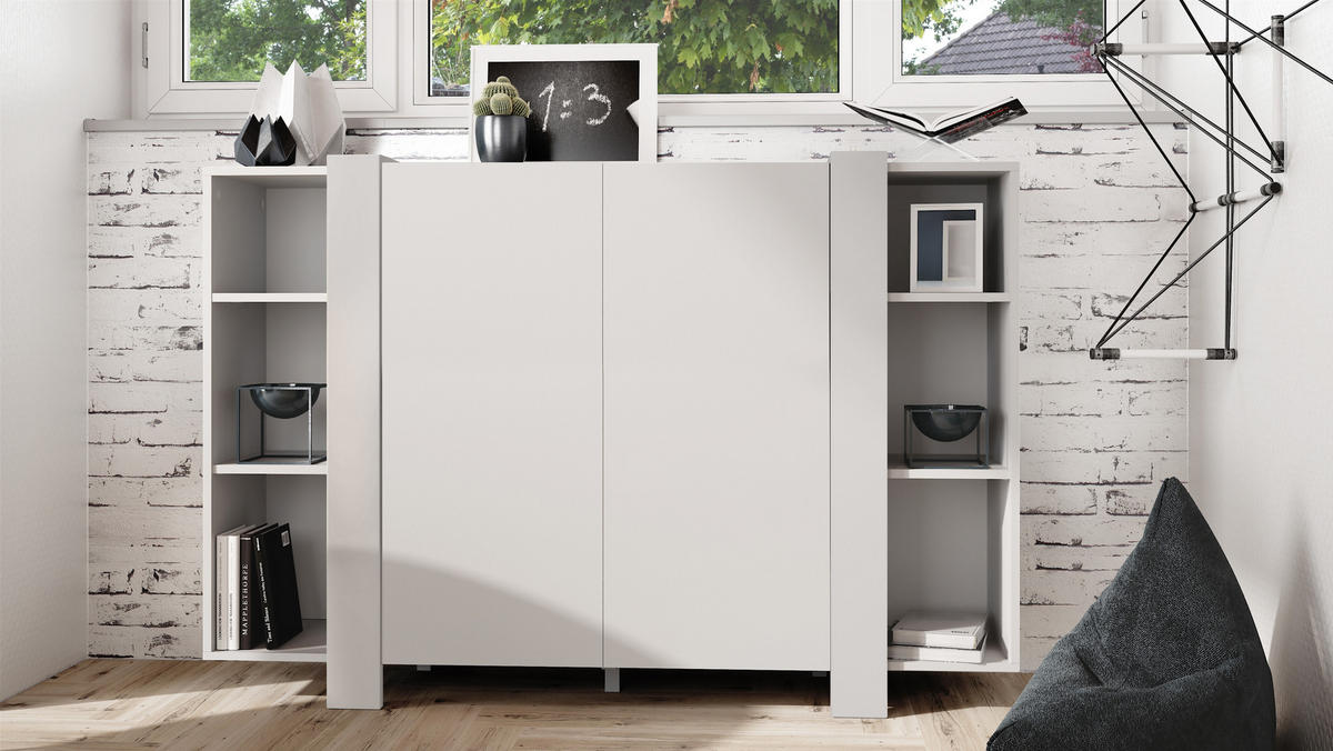 HIGHBOARD Ida Blenden in Weiß matt - Weiß, Holzwerkstoff (149/101/34cm) - Vladon