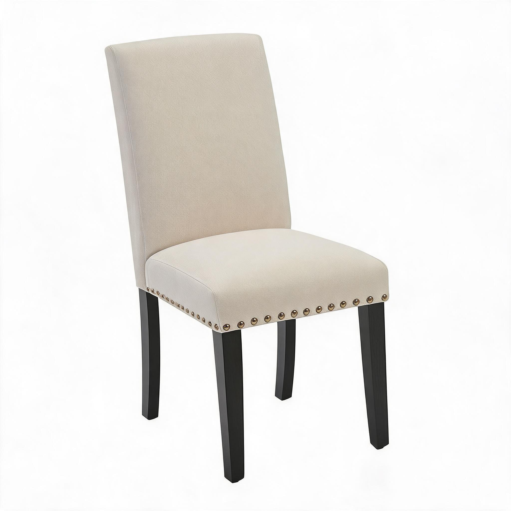 ESSZIMMERSTUHL 2er-Set Stoff mit geschwungener Rückenlehne - Beige, Metall (96.2/44.1/29.1cm) - Garvee