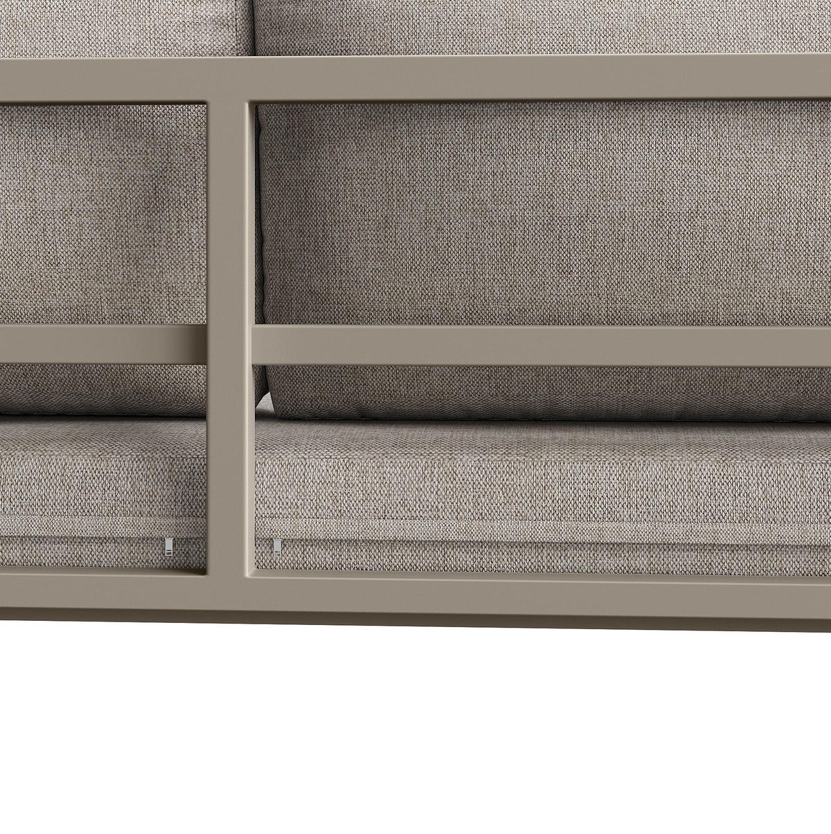 GARTENMÖBEL 120x61x69cm beige aus Rattan und Metall, mit Kissen - Beige, Metall - Modfu