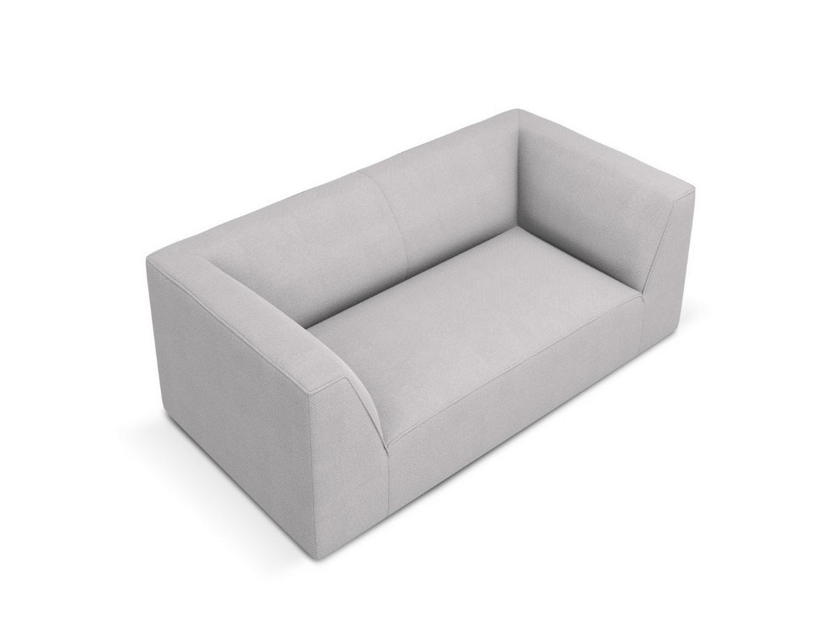 SOFA Ruby aus strukturiertem Stoff hellgrau 2 Sitzplätze - Hellgrau, Textil (174/69/93cm) - Micadoni