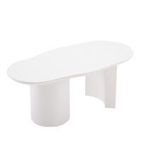 COUCHTISCH DE-37145 unregelmäßige Form mit lackierter Oberfläche Weiß - Weiß, Holzwerkstoff (100/50/40.5cm) - ComfortXL