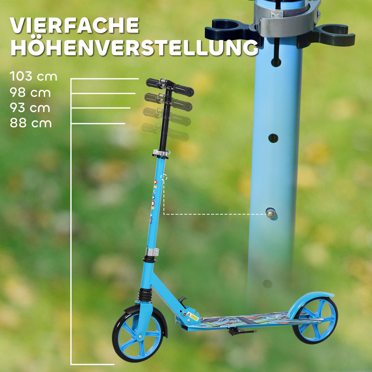 KINDERSCOOTER, Blau, Kunststoff, Metall - Blau, Kunststoff/Metall (94/38/103cm) - AIYAPLAY