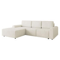 ECKSOFA Bella L, Seite: Links - Creme/Schwarz, Holz/Kunststoff (258/168cm) - MIRJAN24