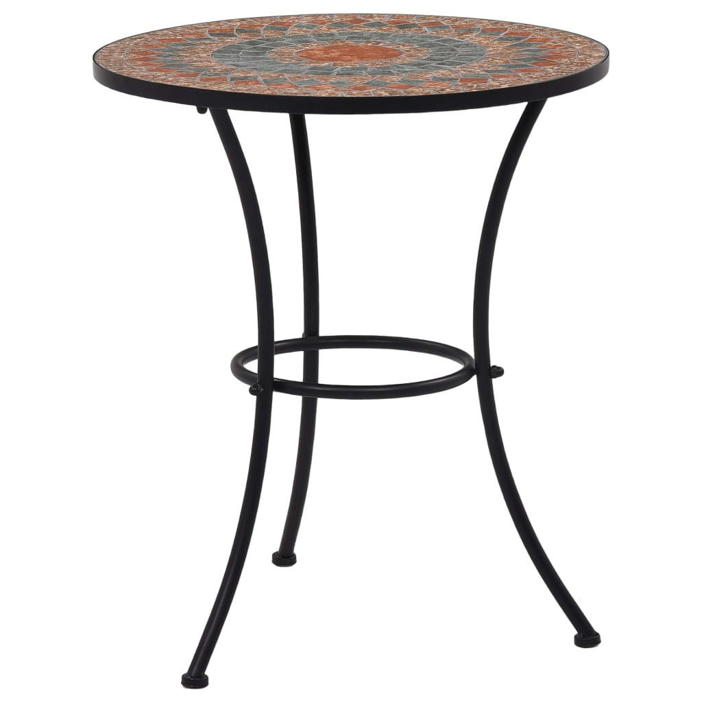 MOSAIK-BISTROTISCH Orange/Grau 60 Cm Keramik - Orange, Keramik (60/60/70cm) - vidaXL