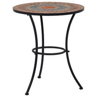 MOSAIK-BISTROTISCH Orange/Grau 60 Cm Keramik - Orange, Keramik (60/60/70cm) - vidaXL