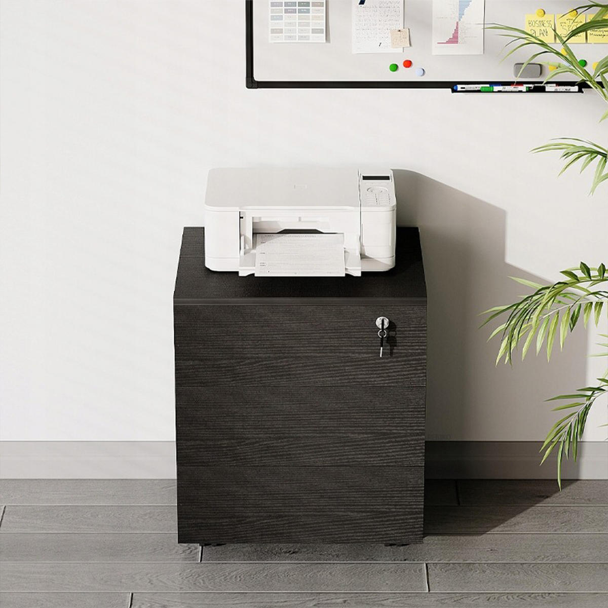 BÜROCONTAINER, schwarz 45/40/58 cm - Schwarz, Holzwerkstoff (45/58/40cm)