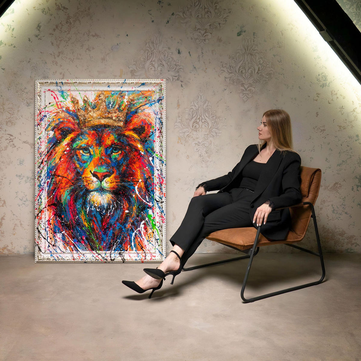 GEMÄLDE König der Farben Schattenfugenrahmen Weiß 120x80 cm - Weiß, Holz (120/80cm) - YS-art gallery