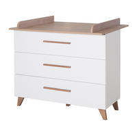 WICKELKOMMODE Lennie - Eichefarben/Weiß, Eichenholz/Holz (110/98/75cm) - Roba