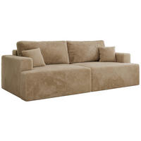 4-SITZER SOFA VIRELLA Beige Plüsch - Beige/Schwarz, Textil (240/88/115cm) - MKS