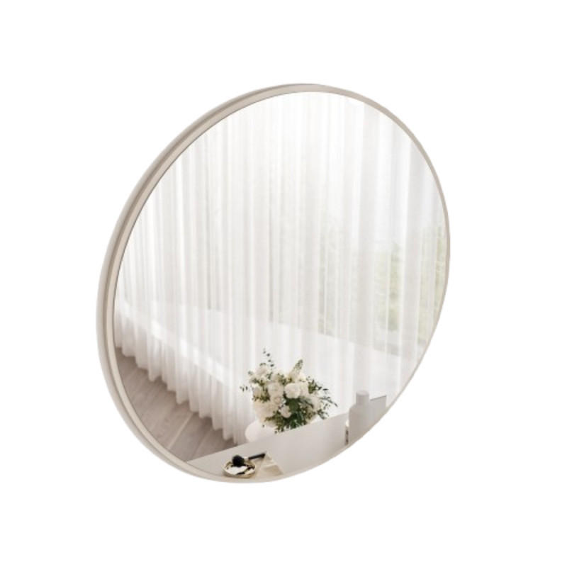 WANDSPIEGEL OVALINE 100 cm Beige - Beige, Glas/Holzwerkstoff (100/100/1.6cm) - Idohome
