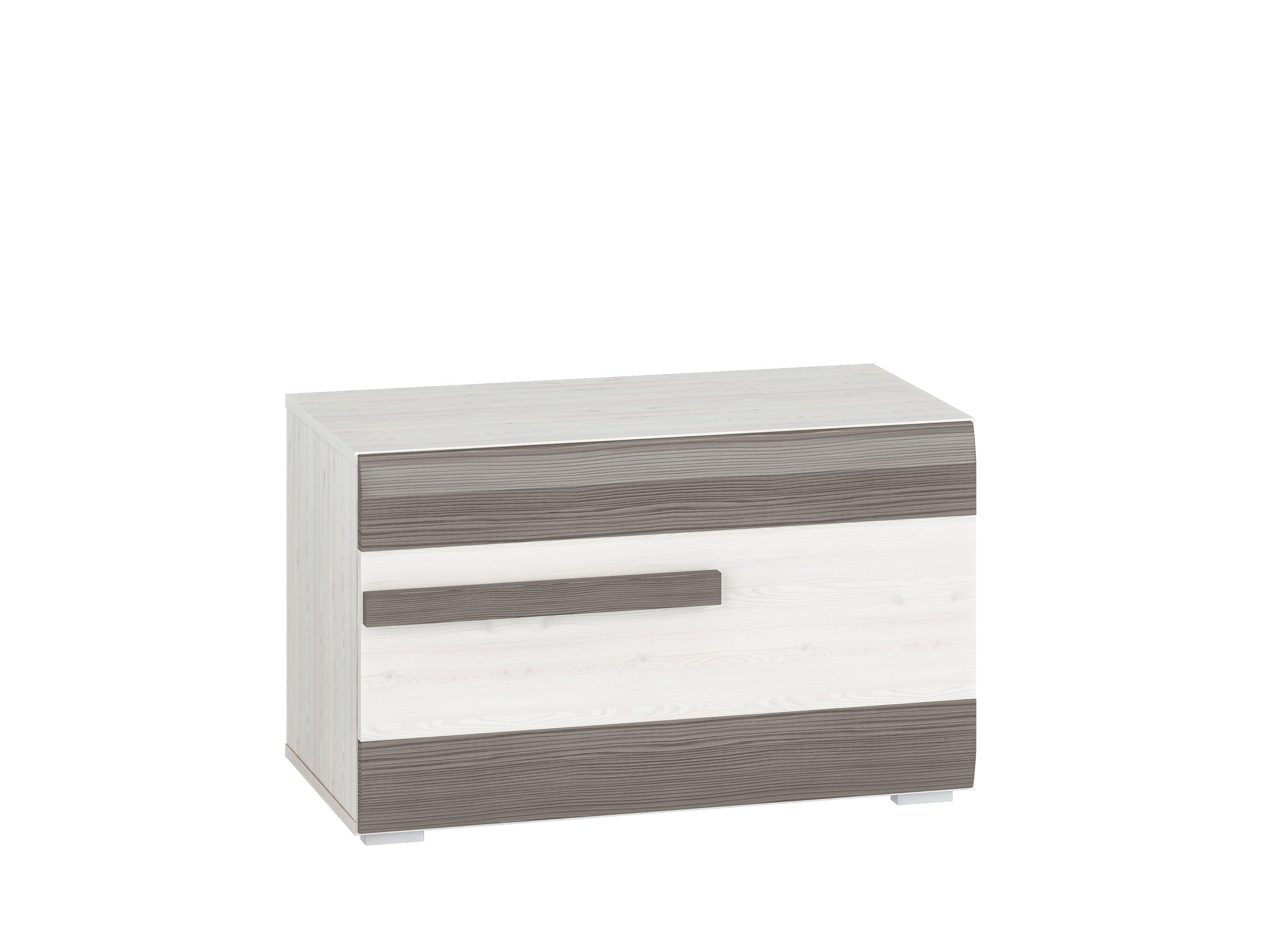 SITZBANK Blanco Pinie weiß / grau 80 / 42 / 50cm - Weiß, Holz/Holzwerkstoff (80/50/42cm) - Feldmann-Wohnen