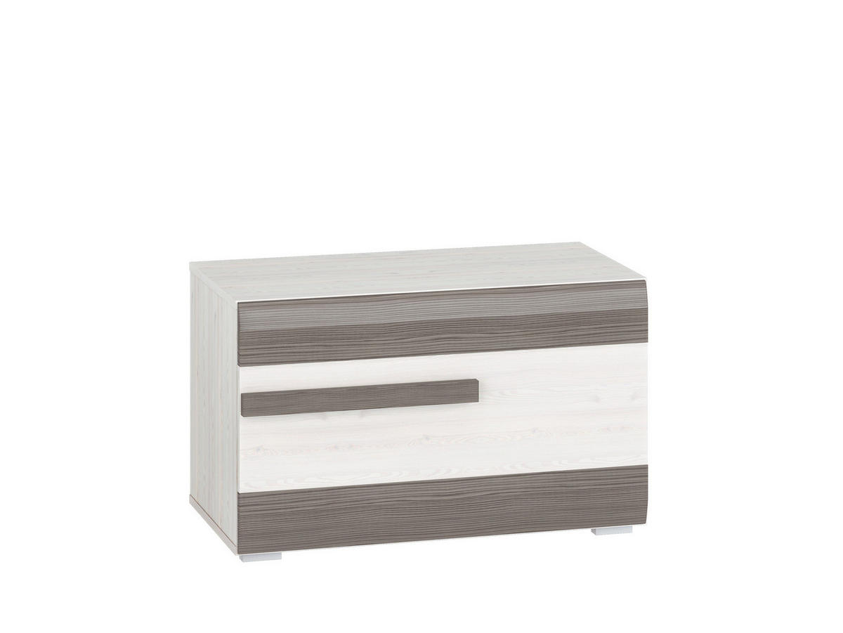 SITZBANK Blanco Pinie weiß / grau 80 / 42 / 50cm - Weiß, Holz/Holzwerkstoff (80/50/42cm) - Feldmann-Wohnen