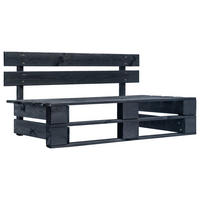 GARTEN-PALETTENBANK Holz Schwarz - Schwarz, Holz (110/55/65cm) - furnicato
