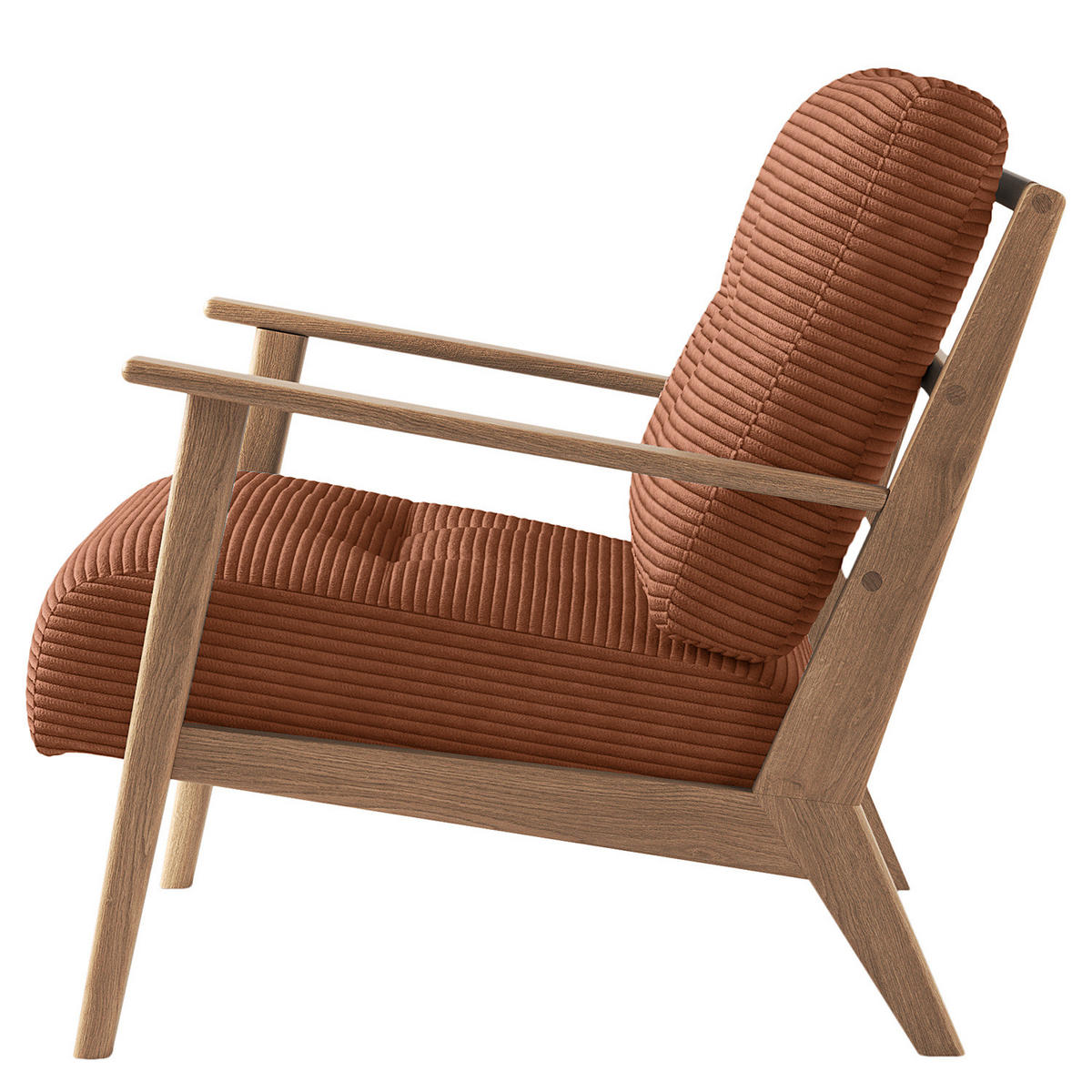 SESSEL - Eichefarben/Braun, Eichenholz/Textil (83/80/75cm) - home24