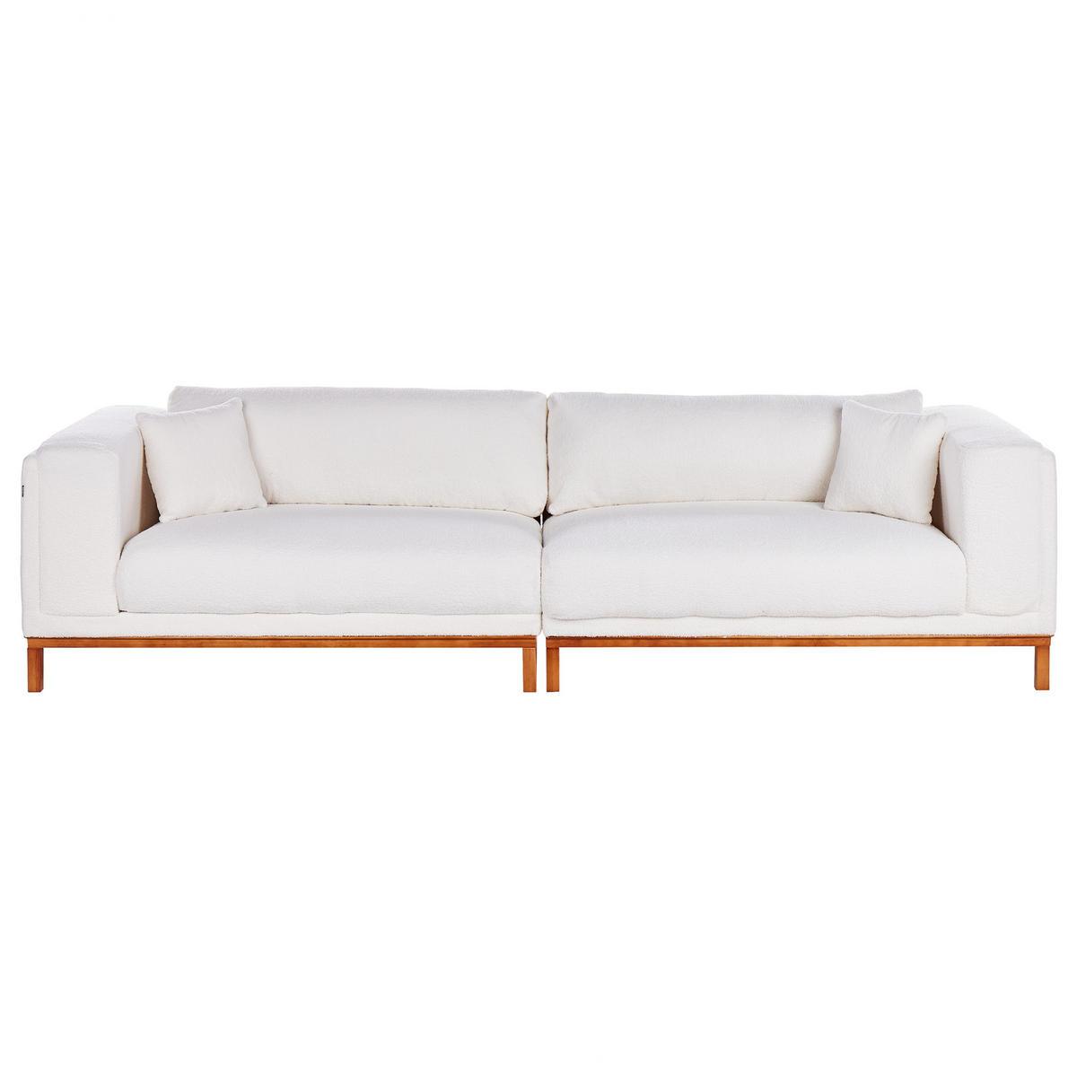POHOVKA 4-místná Bouclé Krémově bílá Veng - bílá/krémová, textil (308/79/90cm) - Beliani