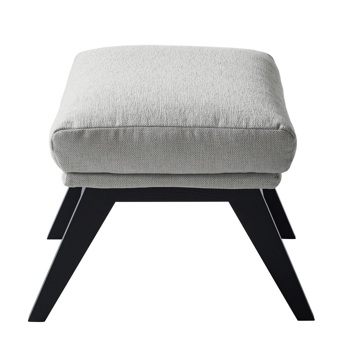 POLSTERHOCKER - Hellgrau/Schwarz, Eichenholz/Textil (54/41/41cm) - home24