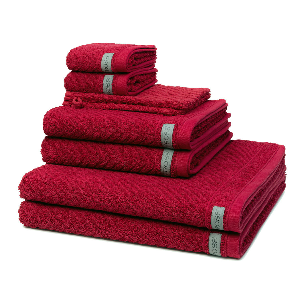 FROTTIERSET Smart 8-teilig - Rot, Textil (50/100cm) - Ross