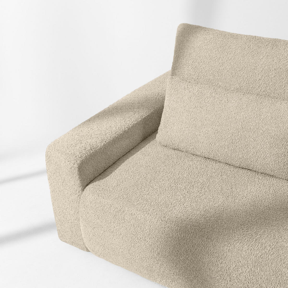 3-SITZER SCHLAFSOFA MOLLIS, Bouclé, Hellbeige - Beige, Holz/Holzwerkstoff (250/93/108cm) - KONSIMO®
