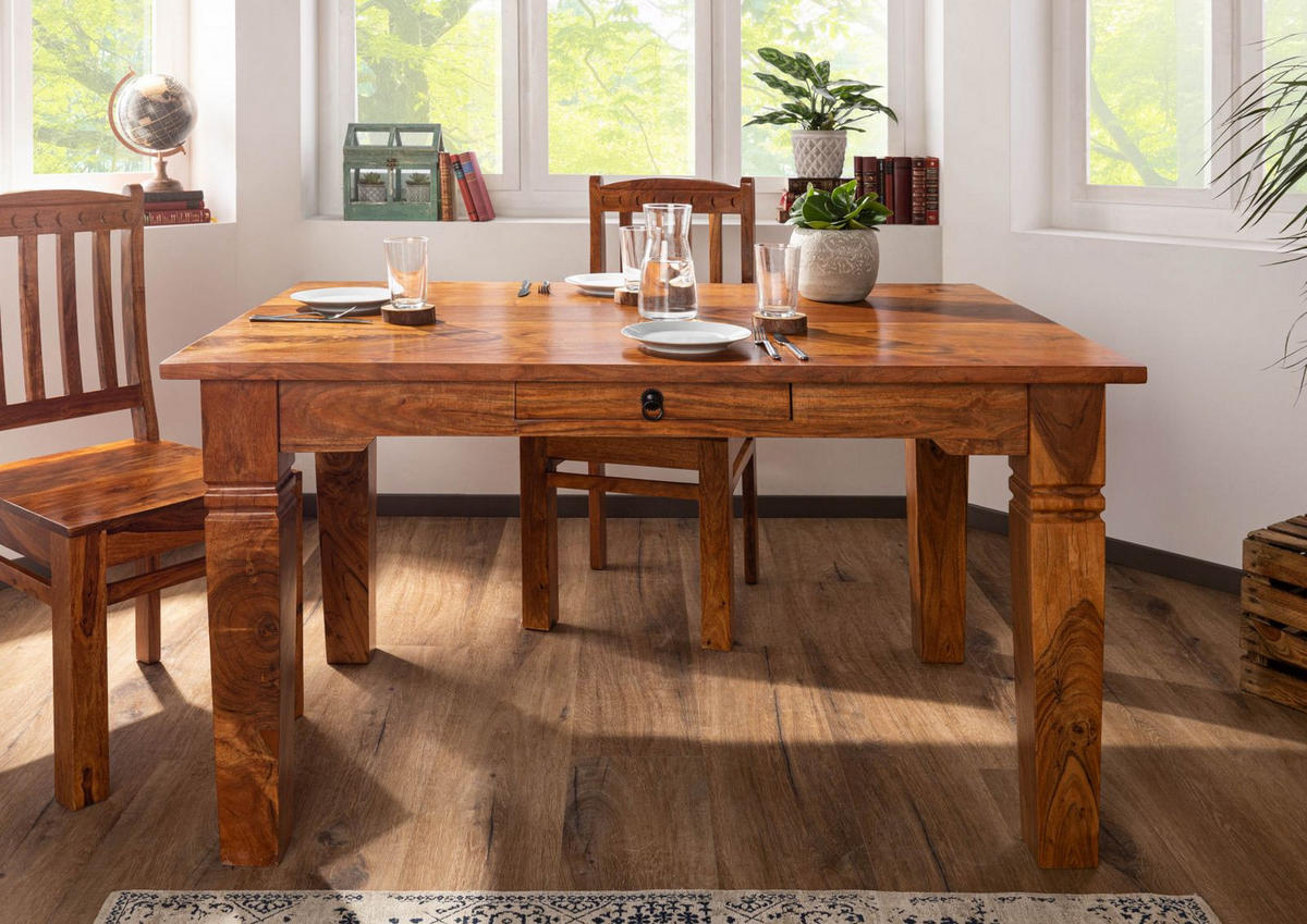 ESSTISCH Akazie 180x90x76 honig lackiert OXFORD #0604 - Braun, Holz (180/90/76cm) - Massivmoebel24