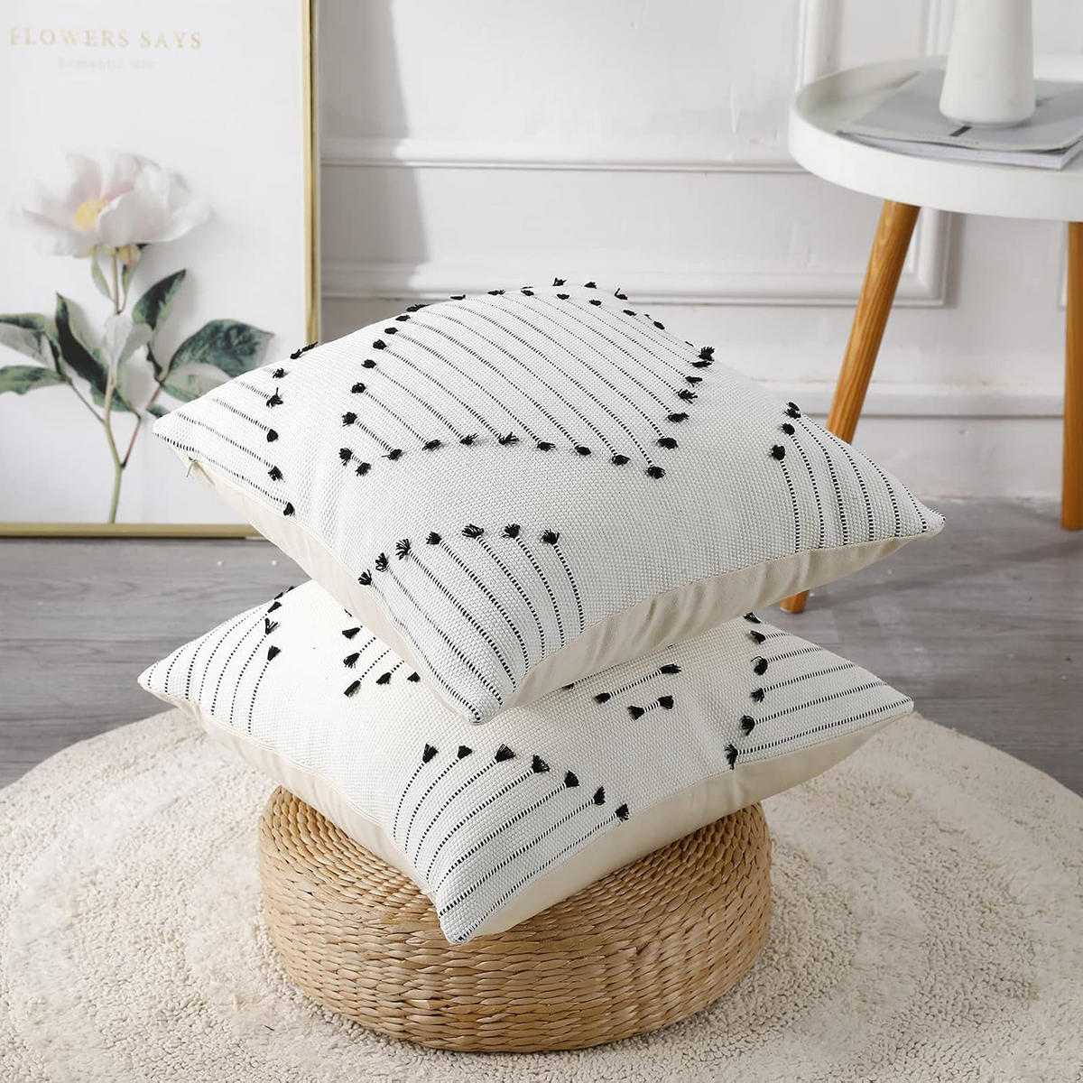 KISSENBEZUG – ohne Füllung – weiß – 45 x 45 cm – 2 Stück - Weiß, Textil (45/45cm)