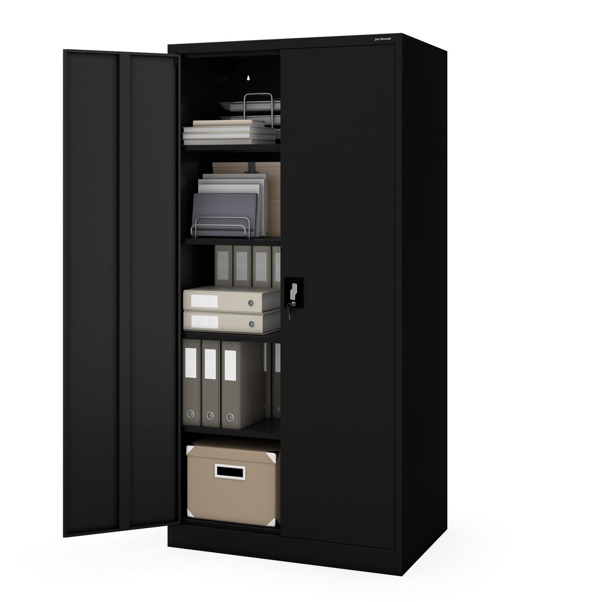 METALLSCHRANK für Büro und Werkstatt JAN D600 - Schwarz, Metall (90/185/60cm) - Jan Nowak