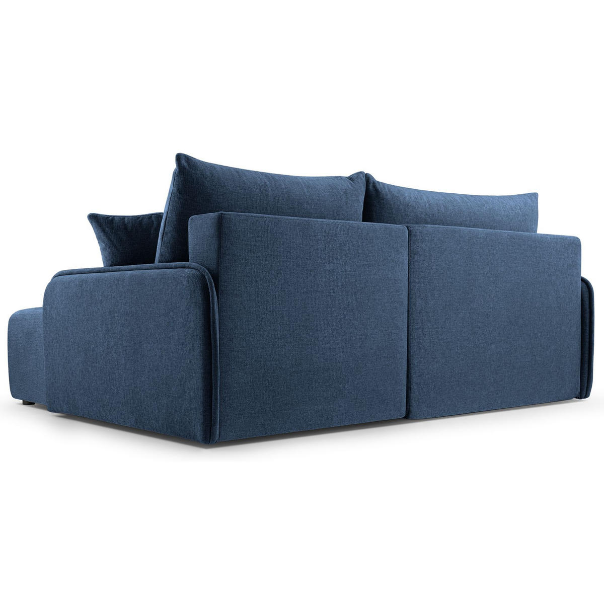 ECKSOFA Netarro, Marineblau Chenille, rechtsseitig - Schwarz/Dunkelblau, Kunststoff/Textil (198/147cm) - Selsey