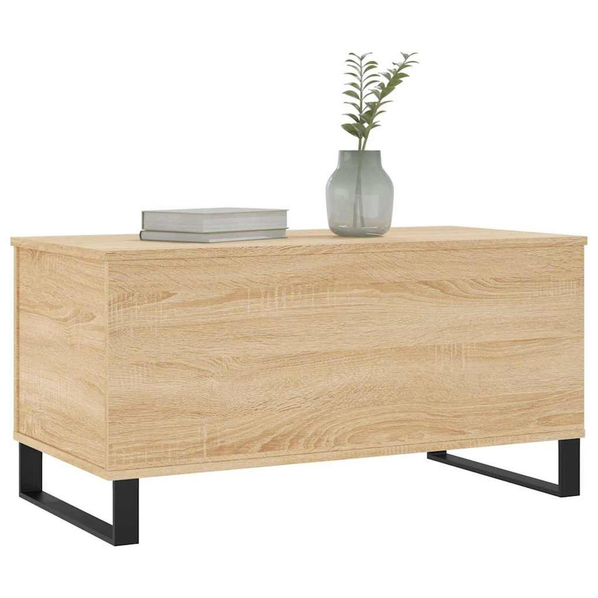 COUCHTISCH 90/44,5/45 cm aus Holzwerkstoff Sonoma-Eiche mit Höhenverstellbarer Tischplatte - Sonoma Eiche, Holz (44.5/90/45cm) - vidaXL