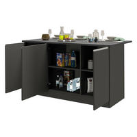KÜCHENINSEL Anthrazit, Schiefer 90/155/90 cm - Schwarz, Holzwerkstoff (155/90/90cm) - DMORA