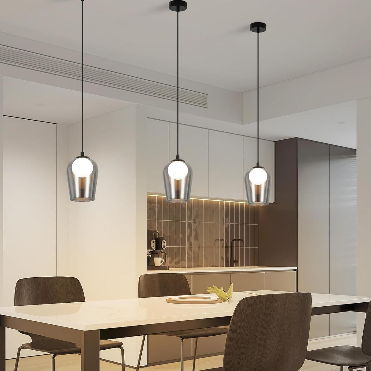 KRONLEUCHTER Leuchtind 12.0/12.0/142.5 cm - Dunkelgrau, Glas (142.5/12/12cm) - ZMH