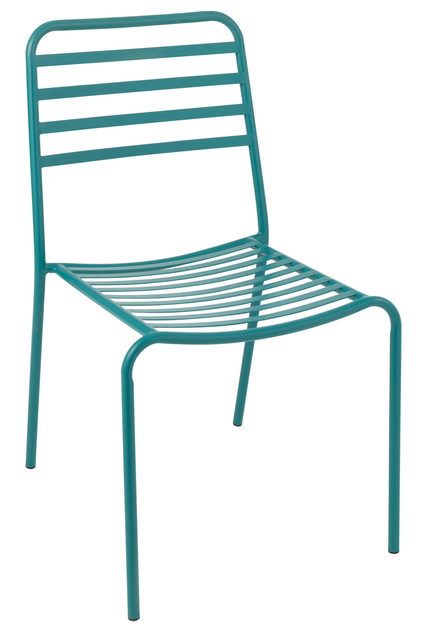 GARTENSTUHL GESTREIFT - Blau, Metall (56/81/50cm) - J-Line