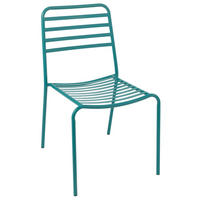 GARTENSTUHL GESTREIFT - Blau, Metall (56/81/50cm) - J-Line