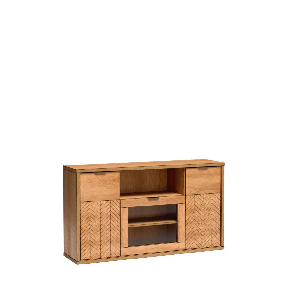 KOMMODE Fonti F-4 Karamell-Eiche - Eichefarben, Holzwerkstoff (158/90/40.6cm)