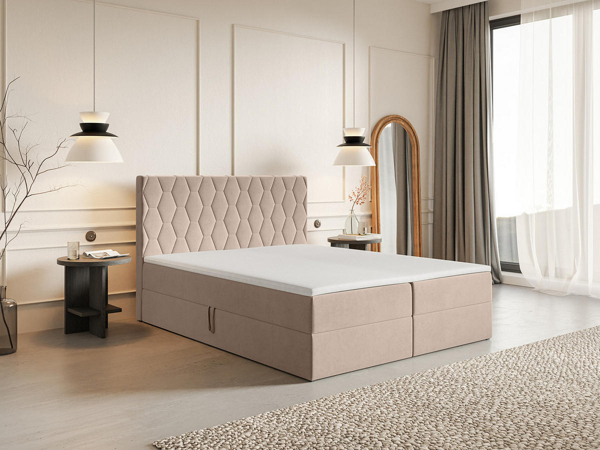 BOXSPRINGBETT Wemio 180x200 cm, Taupe - Greige, Textil (180/200cm) - Fedve