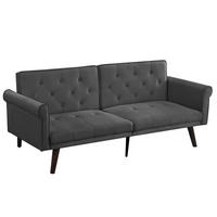 SCHLAFSOFA 150/89/70 cm in Grau Samt mit Verstellbarer Rückenlehne - Grau, Textil (172/70/89cm) - Oxeza