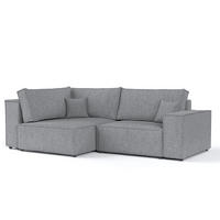 ECKSOFA AVION mit Schlaffunktion Grau im Neve Stoff - Schwarz/Grau, Holz/Holzwerkstoff (253/148cm) - AltaBeds