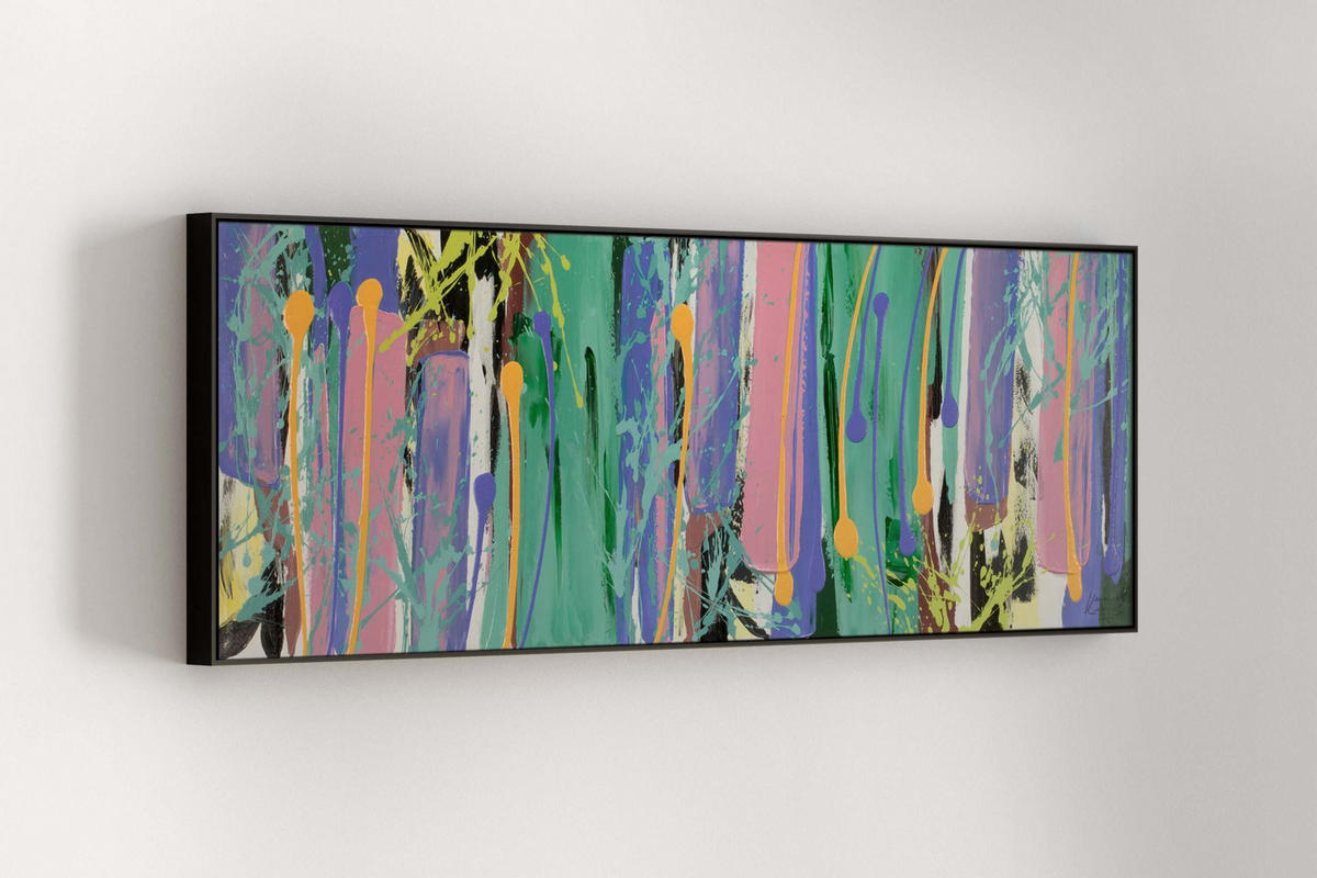 OLEJOMAĽBA 150/50 cm, More a pláž - viacfarebná, drevo/textil (150/50cm) - KUNSTLOFT