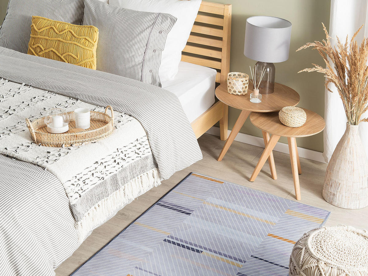 KURZFLOR-TEPPICH Ergenli 150/80 cm - Grau, Kunststoff (80/150cm) - Beliani