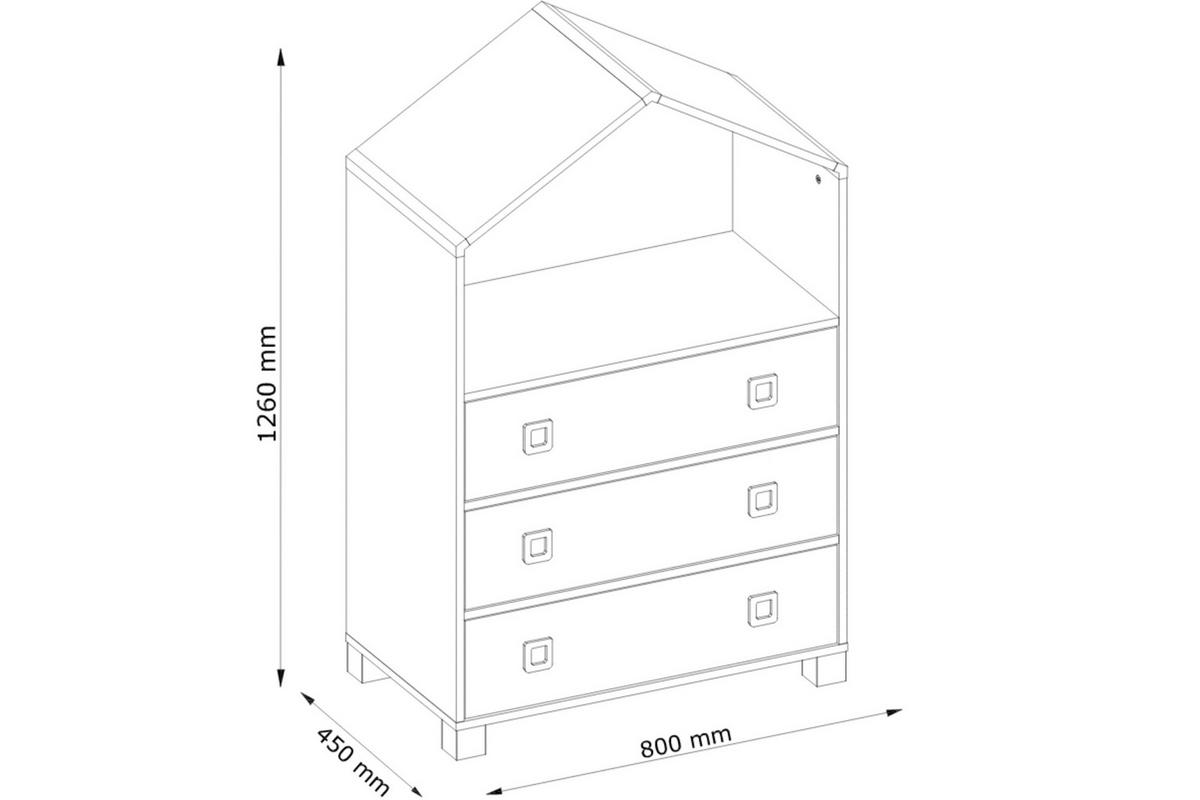 KINDERKOMMODE MIRUM mit 3 Schubladen und Einlegeböde, Weiß/Rosé/Grau - Pink/Weiß, Holz (80/126/45cm) - KONSIMO®