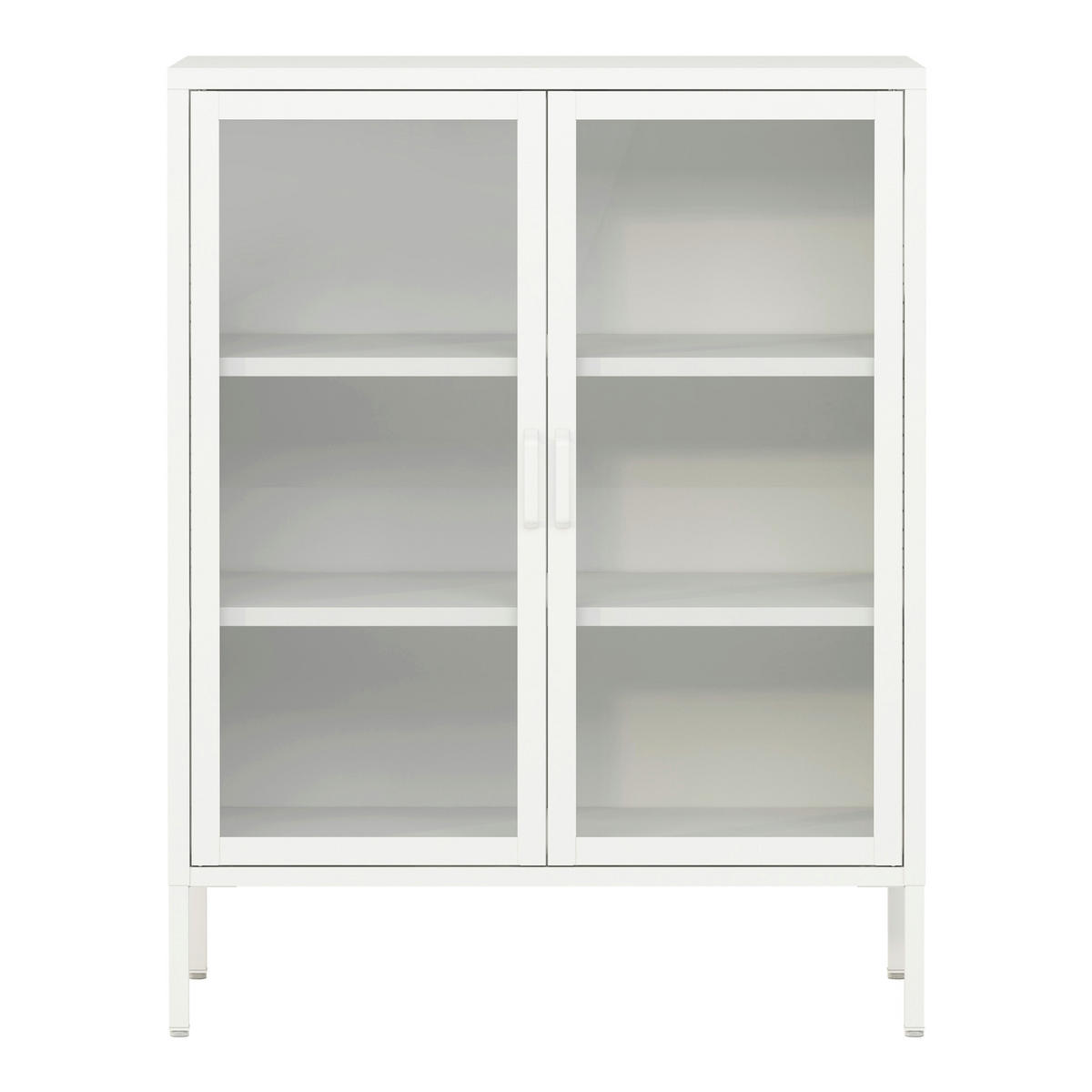 VITRINE Fauske - Weiß, Metall (80/101.5/40cm) - [en.casa]