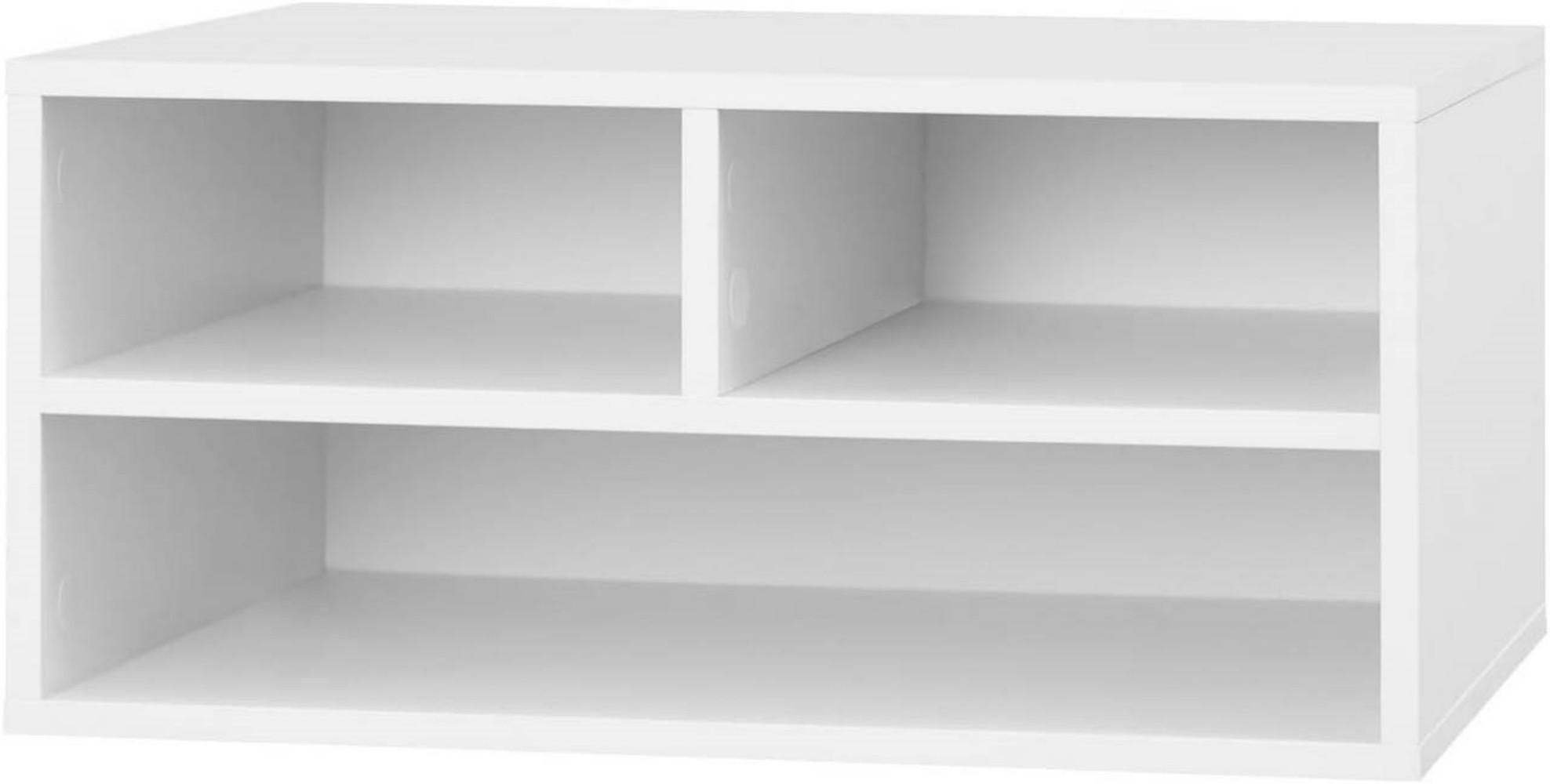 AKTENREGAL mit 3 Fächern,Druckerschrank, 47x22,5x40 cm, Weiß - Weiß, Holzwerkstoff (40/47/22.5cm) - Woltu