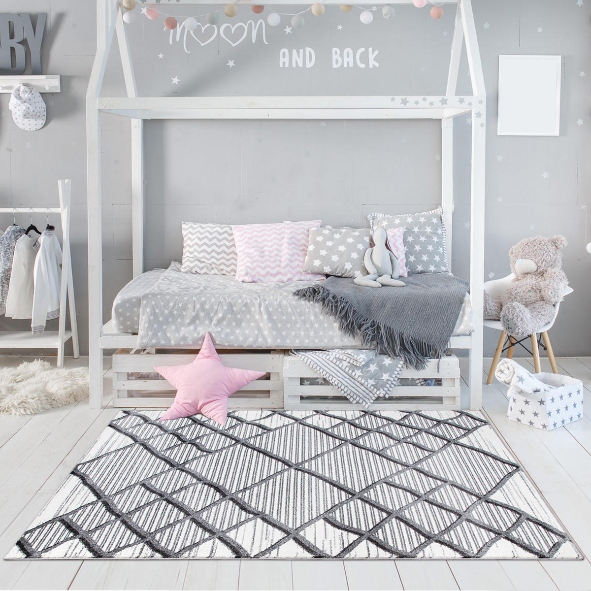 KURZFLOR-TEPPICH Young 965 Grau 190x280 cm - Creme/Grau, Textil (190/280cm) - carpet city